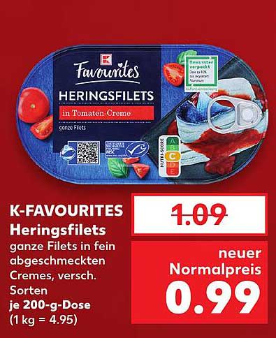 K-Favourites Heringsfilets in Tomaten-Creme
