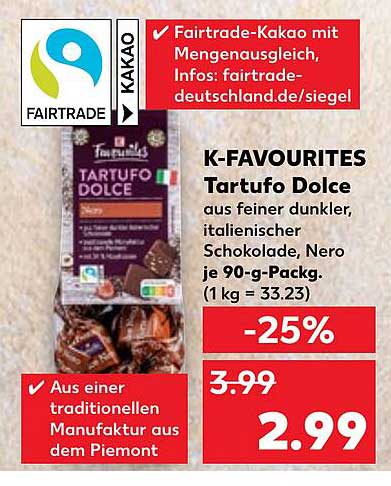 K-Favourites Tartufi Dolce - Feine Dunkle Schokolade