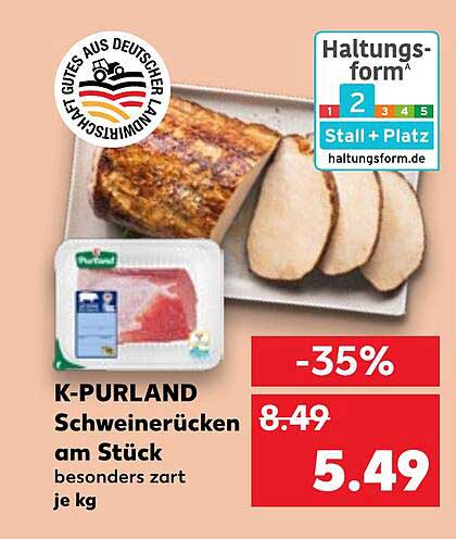 K-PURLAND Schweinerücken am Stück – besonders zart
