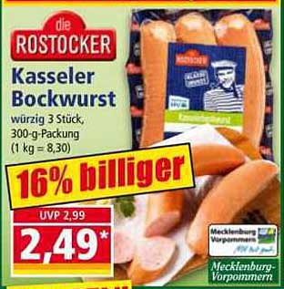 Kasseler Bockwurst - 3 Stück, 300-g-Packung