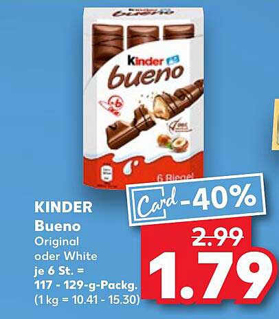 KINDER Bueno Original oder White 6er Pack