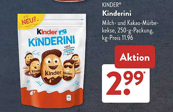 KINDER® Kinderini - Milch- und Kakao-Mürbekekse, 250 g-Packung