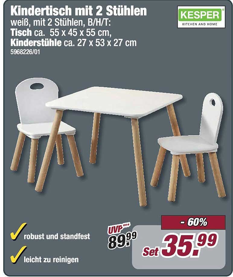 Kindertisch mit 2 Stühlen