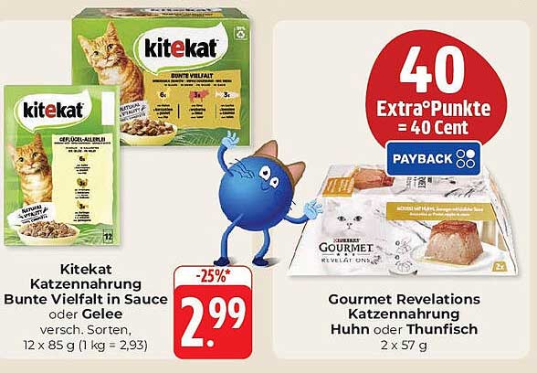 Kitekat Katzennahrung Bunte Vielfalt in Sauce oder Gelee 12 x 85 g