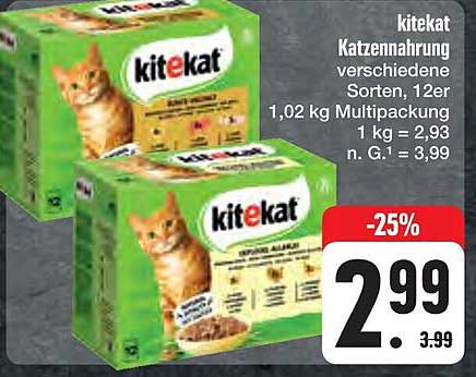 kitekat Katzennahrung verschiedene Sorten, 12er Multipack, 1,02 kg