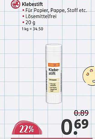 Klebestift - Ideal für Papier, Pappe und Stoff