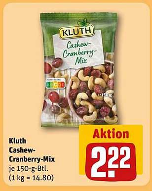 Kluth Cashew-Cranberry-Mix je 150-g-Btl.