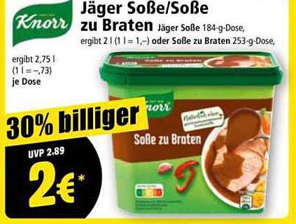 Knorr Jäger Soße/Soße zu Braten 184-g-Dose