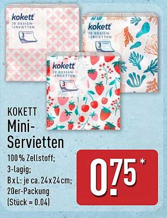 Kokett Mini-Servietten, 20er-Packung