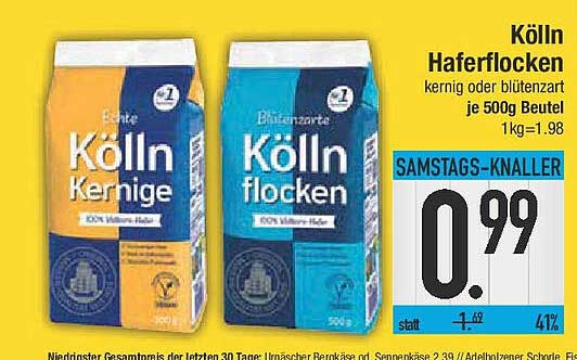 Kölln Haferflocken 500g Beutel – kernig oder blütenzart