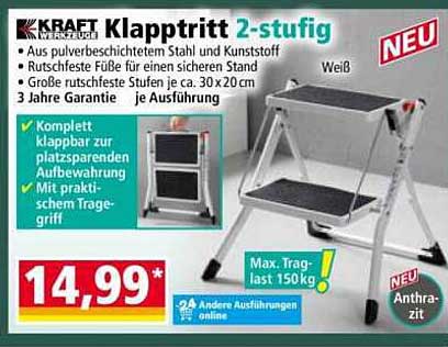 Kraft Werkzeuge Klapptritt 2-stufig