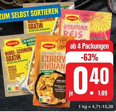 Kreative Fertiggerichte zum Selbstsortieren von Maggi