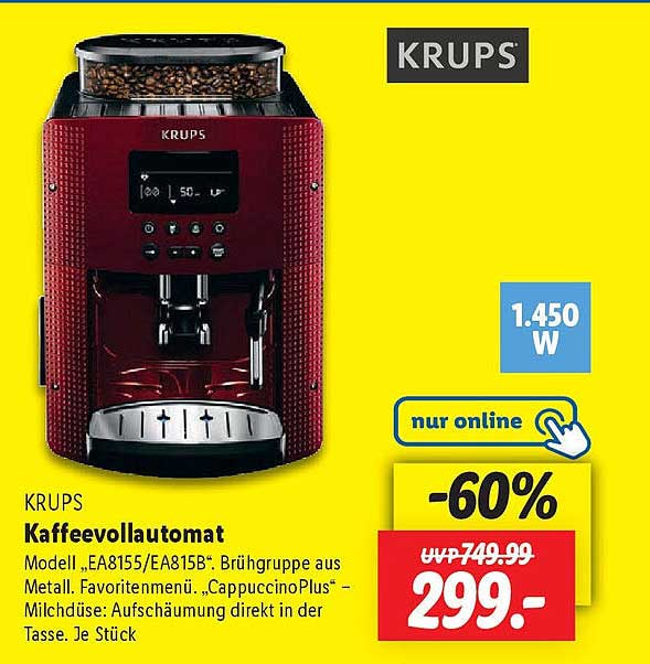 KRUPS Kaffeevollautomat Modell EA8155/EA815B