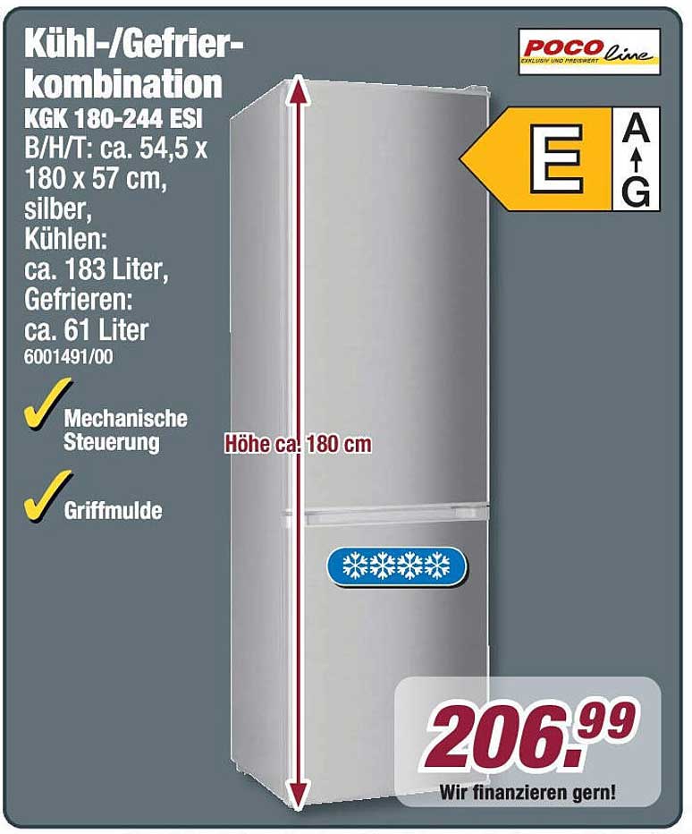 Kühl-/Gefrierkombination KGK 180-244 ESI