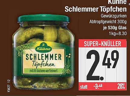 Kühne, Schlemmer Töpfchen Gewürzgurken 300g