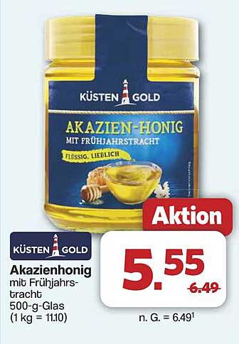 Küsten Gold Akazienhonig mit Frühjahrstracht 500-g-Glas