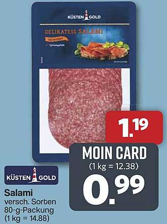 KÜSTEN GOLD Delikatess Salami, 80-g-Packung