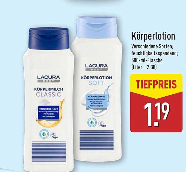 LACURA Körperlotion - verschiedene Sorten, 500-ml-Flasche