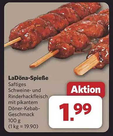 LaDöna-Spieße - Saftiges Schweine- und Rinderhackfleisch mit pikantem Döner-Kebab-Geschmack