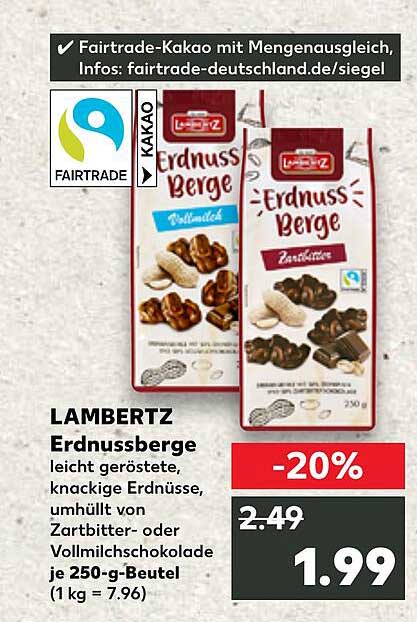 LAMBERTZ Erdnussberge 250 g - 20% Rabatt
