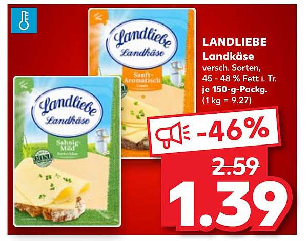 LANDLIEBE Landkäse 150-g-Packung, verschiedene Sorten