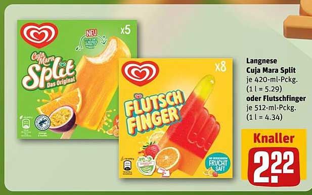 Langnese Cuja Mara Split und Flutschfinger