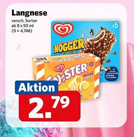 Langnese Eis: Nogger und Funny Frisch Mini-Tüten