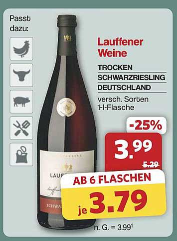 Lauffen Weine - Trocken Schwarzriesling Deutschland 1-l-Flasche