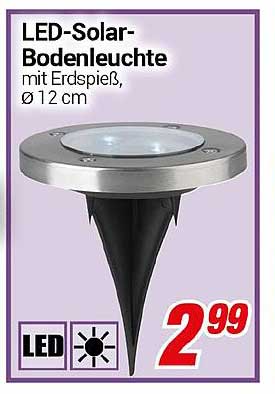 LED-Solar-Bodenleuchte mit Erdspieß, Ø 12 cm