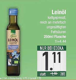 Leinöl - kaltgepresst, 250ml Flasche