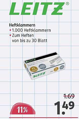 LEITZ Heftklammern - 1.000 Heftklammern für nur 1,49 €