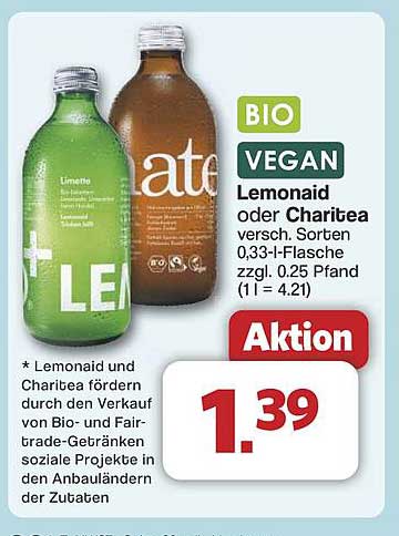 Lemonaid oder Charitea - Bio und Vegan