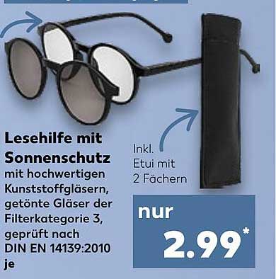 Lesehilfe mit Sonnenschutz