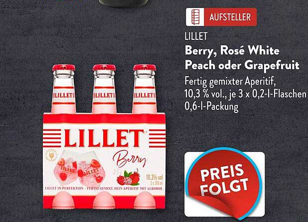 LILLET Berry, Rosé White, Peach oder Grapefruit