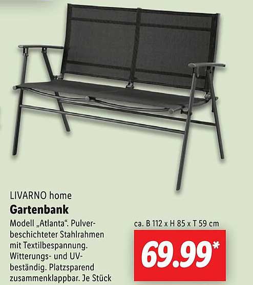 LIVARNO home Gartenbank Modell „AtlantA“