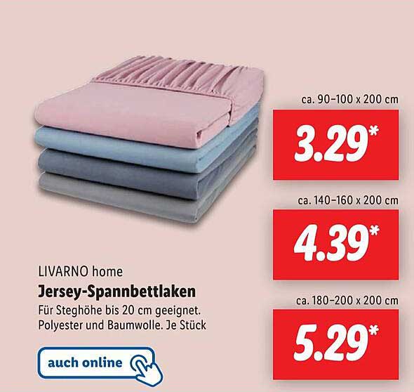 LIVARNO home Jersey-Spannbettlaken