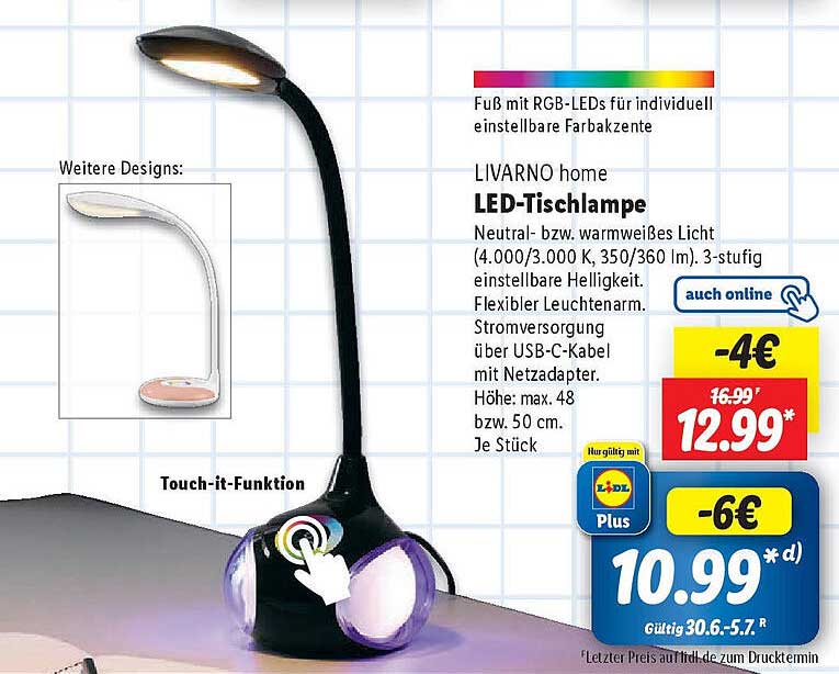 LIVARNO home LED-Tischlampe