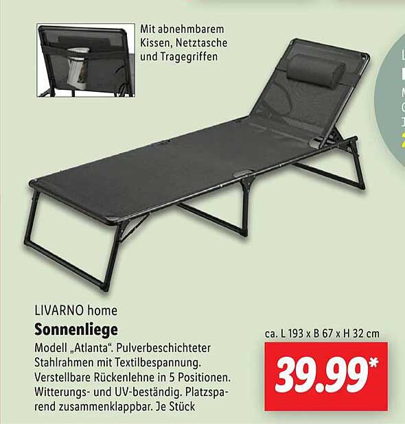 LIVARNO home Sonnenliege Modell „Atlantia“