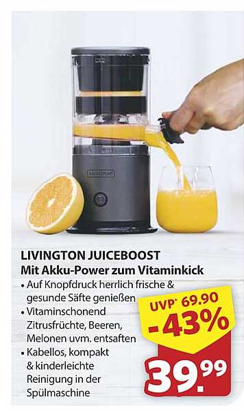 LIVINGSTON JUICEBOOST - Mit Akku-Power zum Vitaminkick
