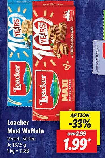 Loacker Maxi Waffeln 167,5 g, verschiedene Sorten