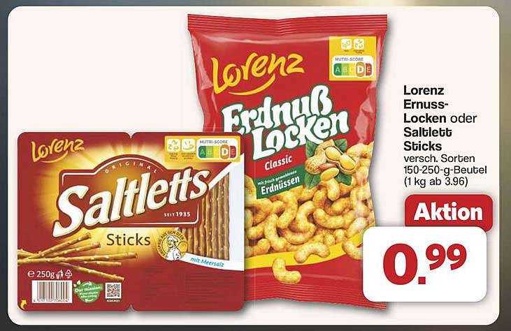 Lorenz Erdnuss Locken oder Saltletts Sticks