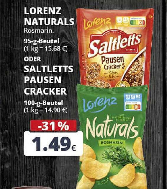 Lorenz Naturals Rosmarin oder Saltletts Pausen Cracker
