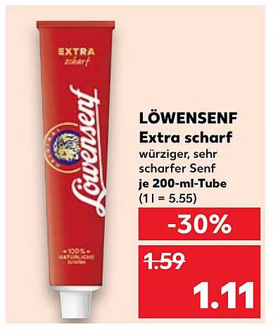 LÖWENSENF Extra scharf w&uuml;rziger, sehr scharfer Senf je 200-ml-Tube