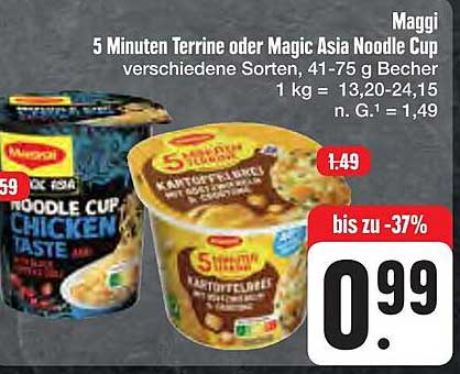Maggi 5 Minuten Terrine oder Magic Asia Noodle Cup - verschiedene Sorten