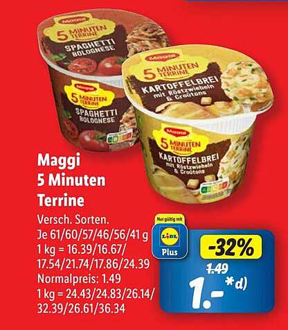 Maggi 5 Minuten Terrine - Spaghetti Bolognese und Kartoffelbrei