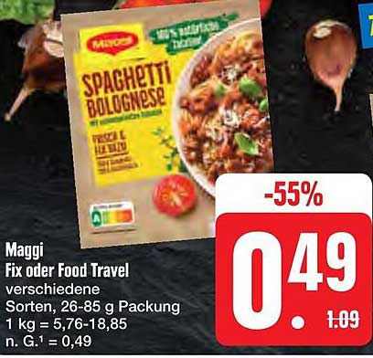 Maggi Fix oder Food Travel Spaghetti Bolognese