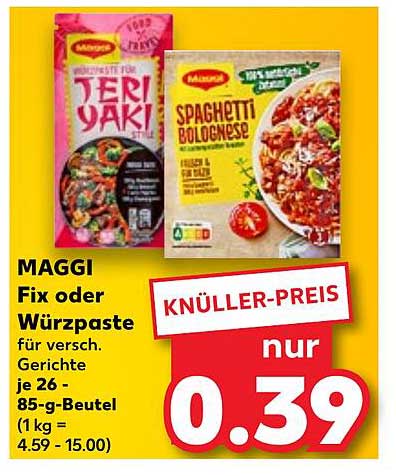 MAGGI Fix oder Würzpaste für verschiedene Gerichte