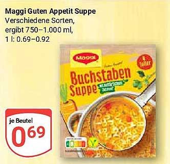 Maggi Guten Appetit Buchstabensuppe