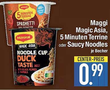 Maggi Magic Asia, 5 Minuten Terrine oder Saucy Noodles