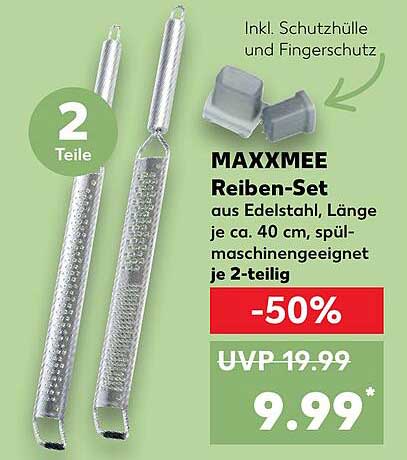 MAXXME Reiben-Set aus Edelstahl, 2-teilig